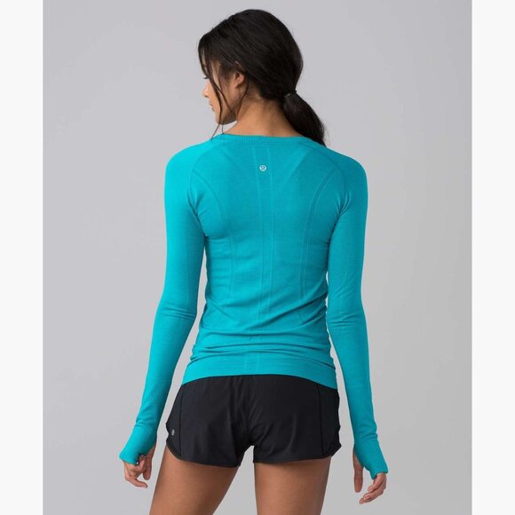 Lululemon Blue Swiftly Tech Long Sleeve Crew Shirt Size 8 - 41486 - Picture 4 of 11